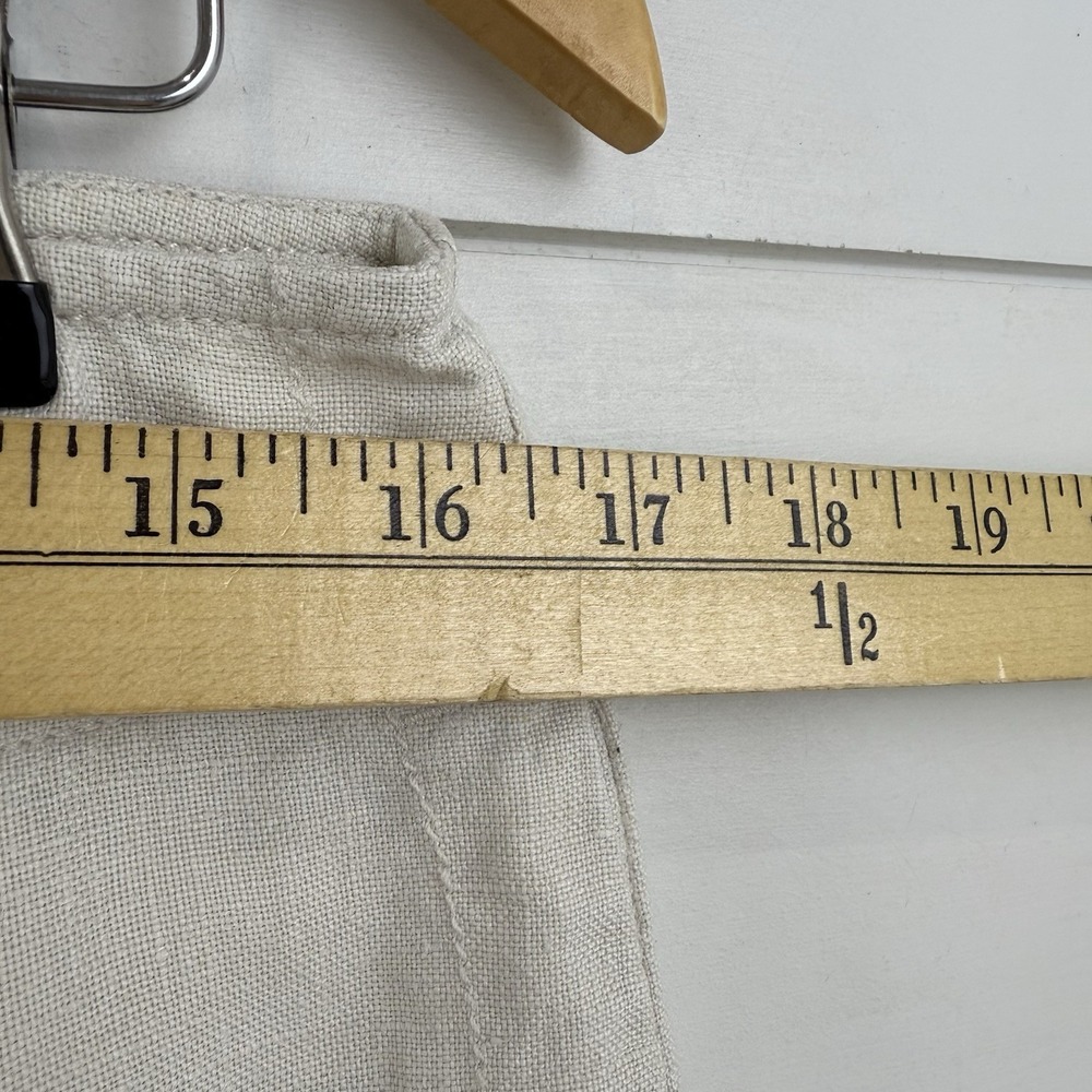 Eileen Fisher IRISH Linen Straight‎ Leg Pants Women M Oatmeal Coastal Minimalist - Picture 9 of 12